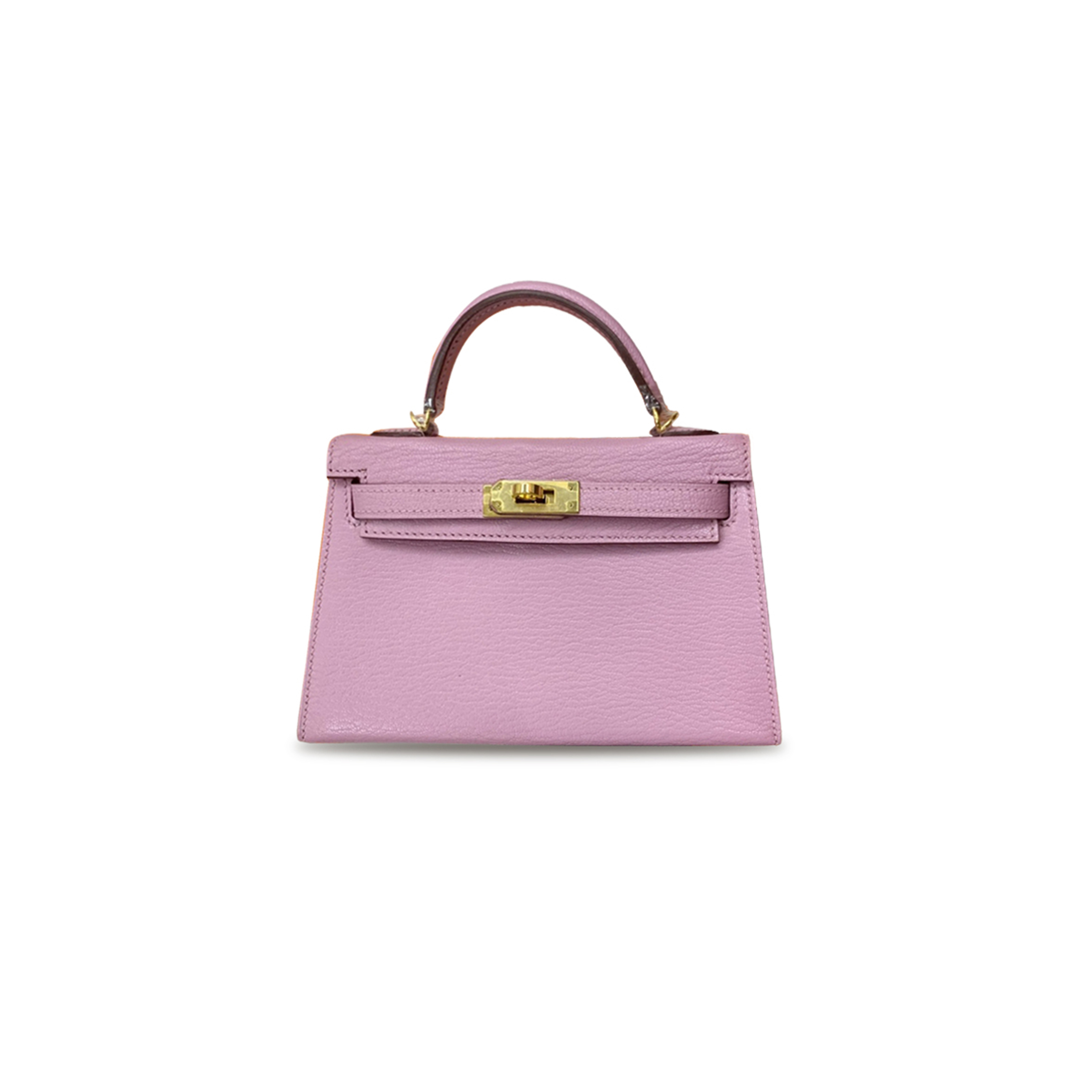 HERMÈS MASTER CHEVRE MINI KELLY II SELLIER 20 MALVA PURPLE GOLD BUCKLE (19*12*5.5cm) 